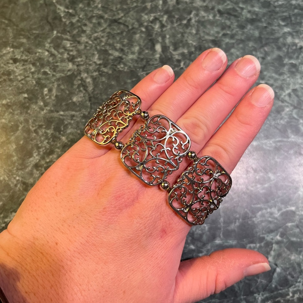 Silver Wide Cuff Bracelet